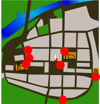 Stadtplan mit Schatzorten