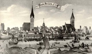 Stadtansicht von 1724 mit Grenzregime